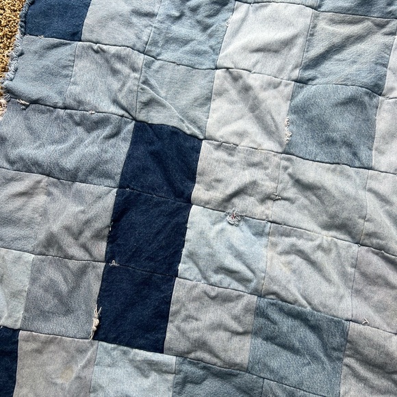 Vintage handmade patchwork quilt blanket throw 🌷🥤🌿 - Picture 14 of 16